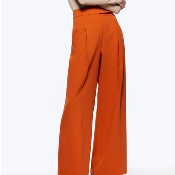 Zara | Pants u0026 Jumpsuits | Nwt Zara Gabrielle Orange Trousers | Poshmark